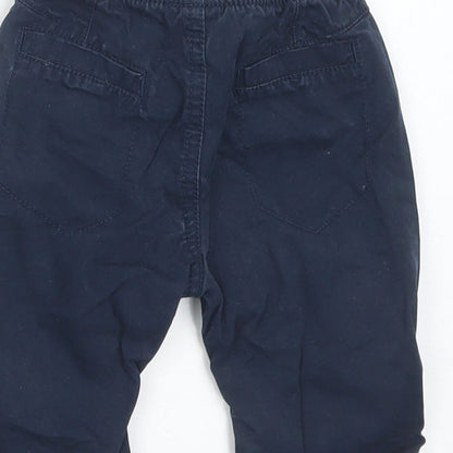 NEXT Boys Blue  Cotton Cargo Trousers Size 3-6 Months