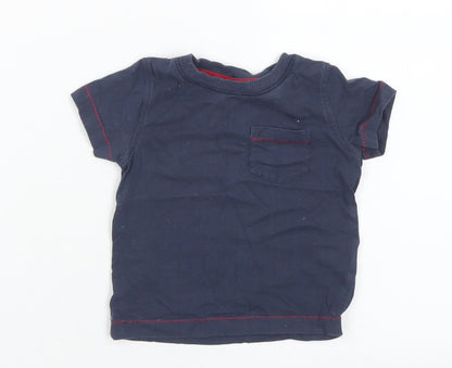 NEXT Boys Blue  Cotton Basic T-Shirt Size 3-6 Months Crew Neck