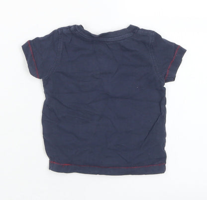 NEXT Boys Blue  Cotton Basic T-Shirt Size 3-6 Months Crew Neck