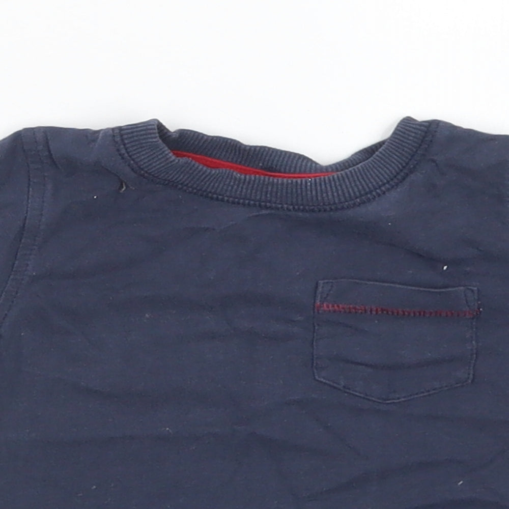 NEXT Boys Blue  Cotton Basic T-Shirt Size 3-6 Months Crew Neck