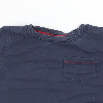 NEXT Boys Blue  Cotton Basic T-Shirt Size 3-6 Months Crew Neck