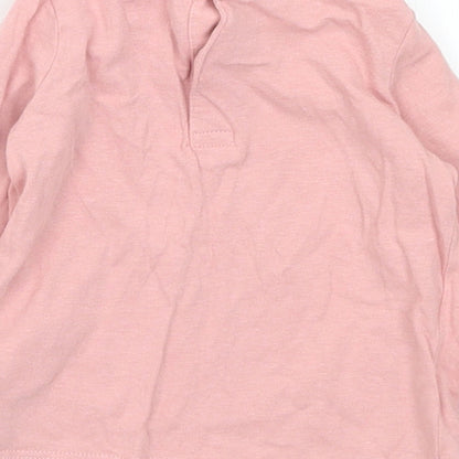 F&F Girls Pink  Cotton Basic T-Shirt Size 0-3 Months Collared Snap
