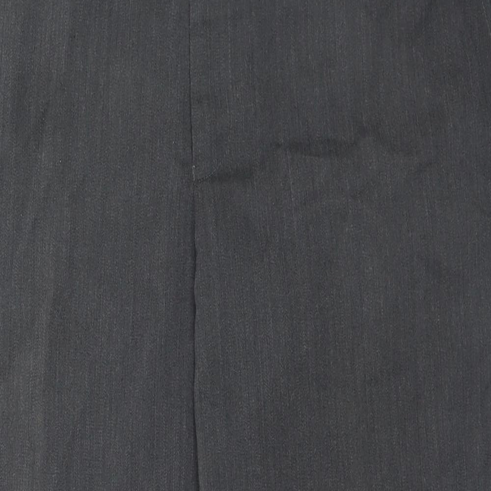 DGs Mens Grey  Polyester Trousers  Size 40 in L29 in Regular Button