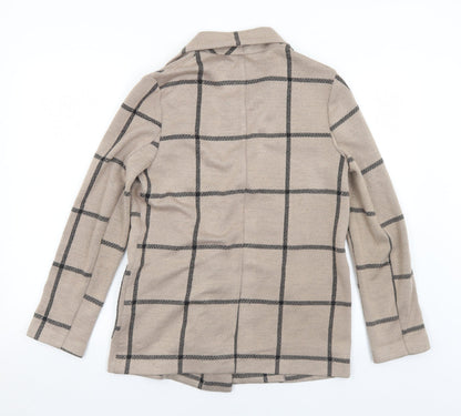 ASOS Womens Beige Plaid  Jacket  Size 8  Snap
