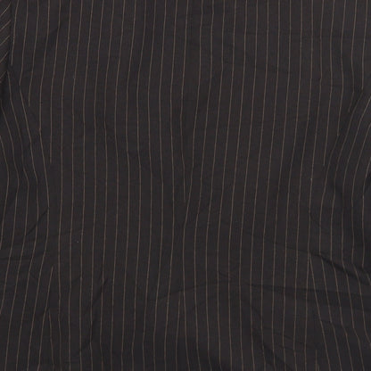 BHS Womens Brown Pinstripe Polyester Jacket Suit Jacket Size 16