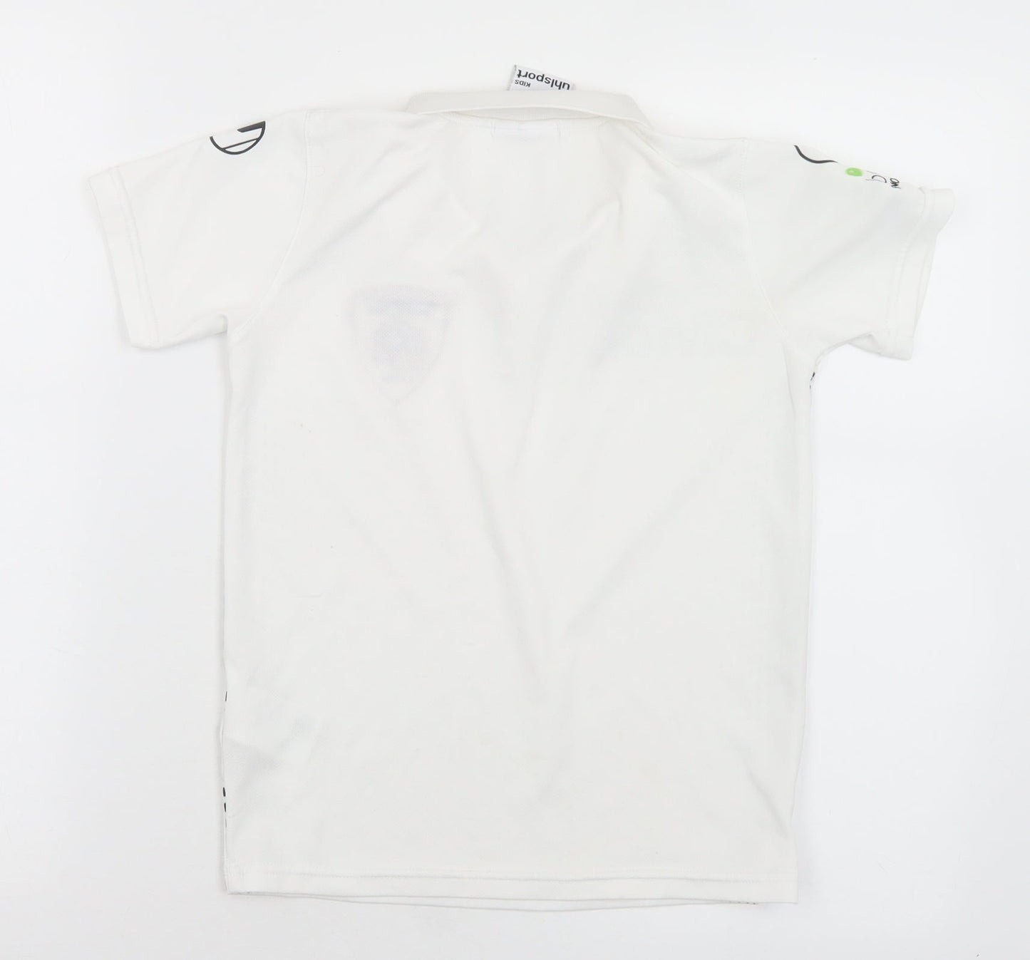 Uhlsport Boys White  Polyester Basic Polo Size 10-11 Years Collared  - Ballyoran Football Club