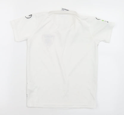 Uhlsport Boys White  Polyester Basic Polo Size 10-11 Years Collared  - Ballyoran Football Club