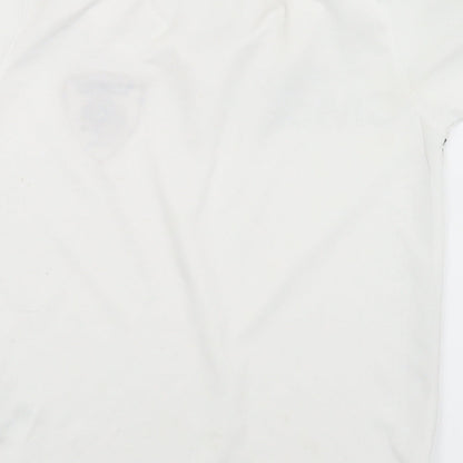 Uhlsport Boys White  Polyester Basic Polo Size 10-11 Years Collared  - Ballyoran Football Club