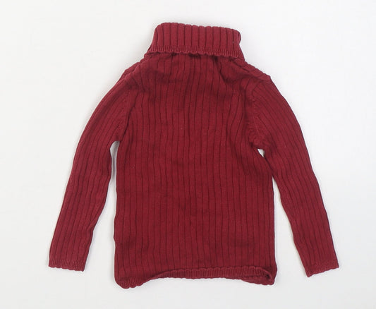 TU Girls Red  100% Cotton Pullover Jumper Size 9-12 Months  Pullover