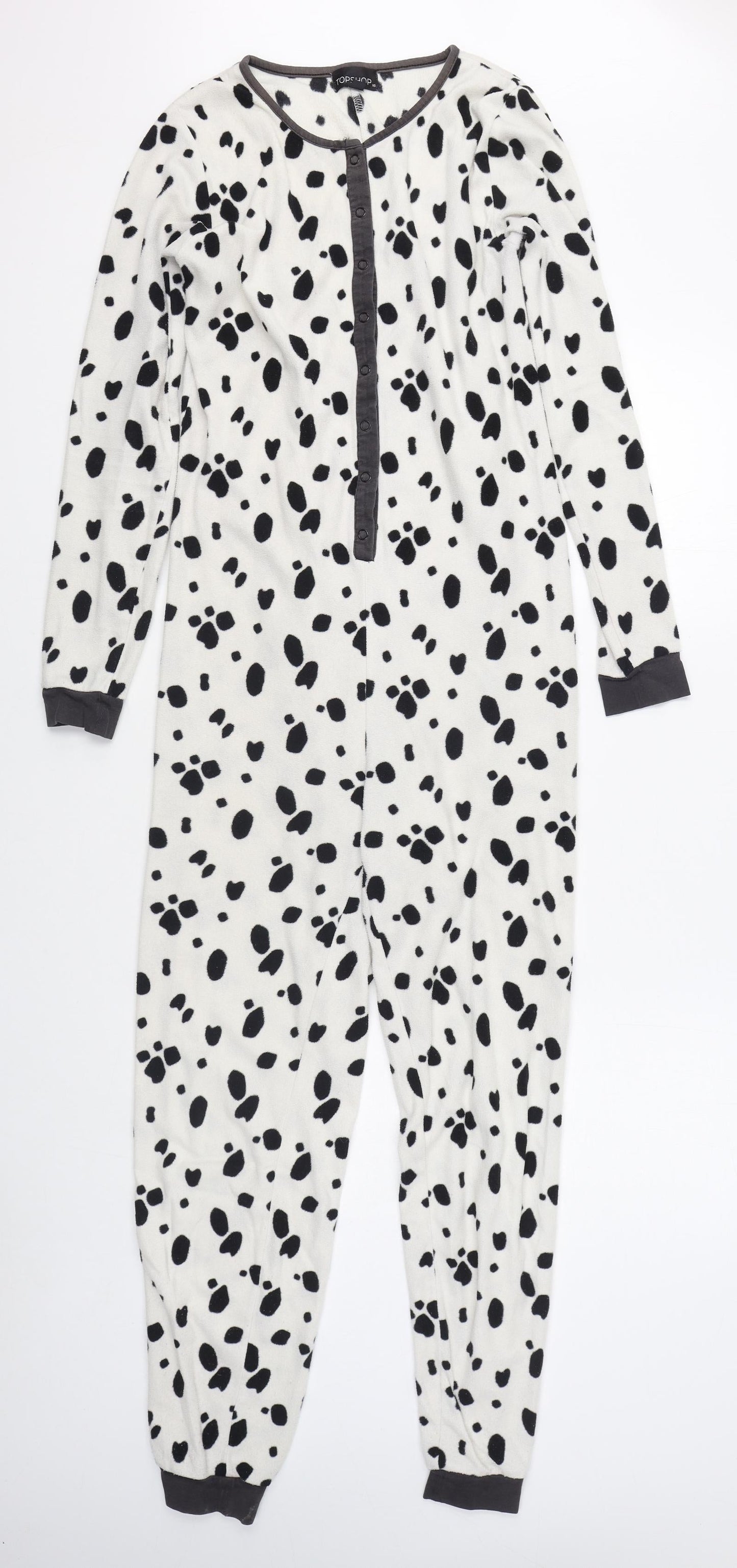 Topshop Womens White Animal Print Polyester Top One Piece Size XS  Zip