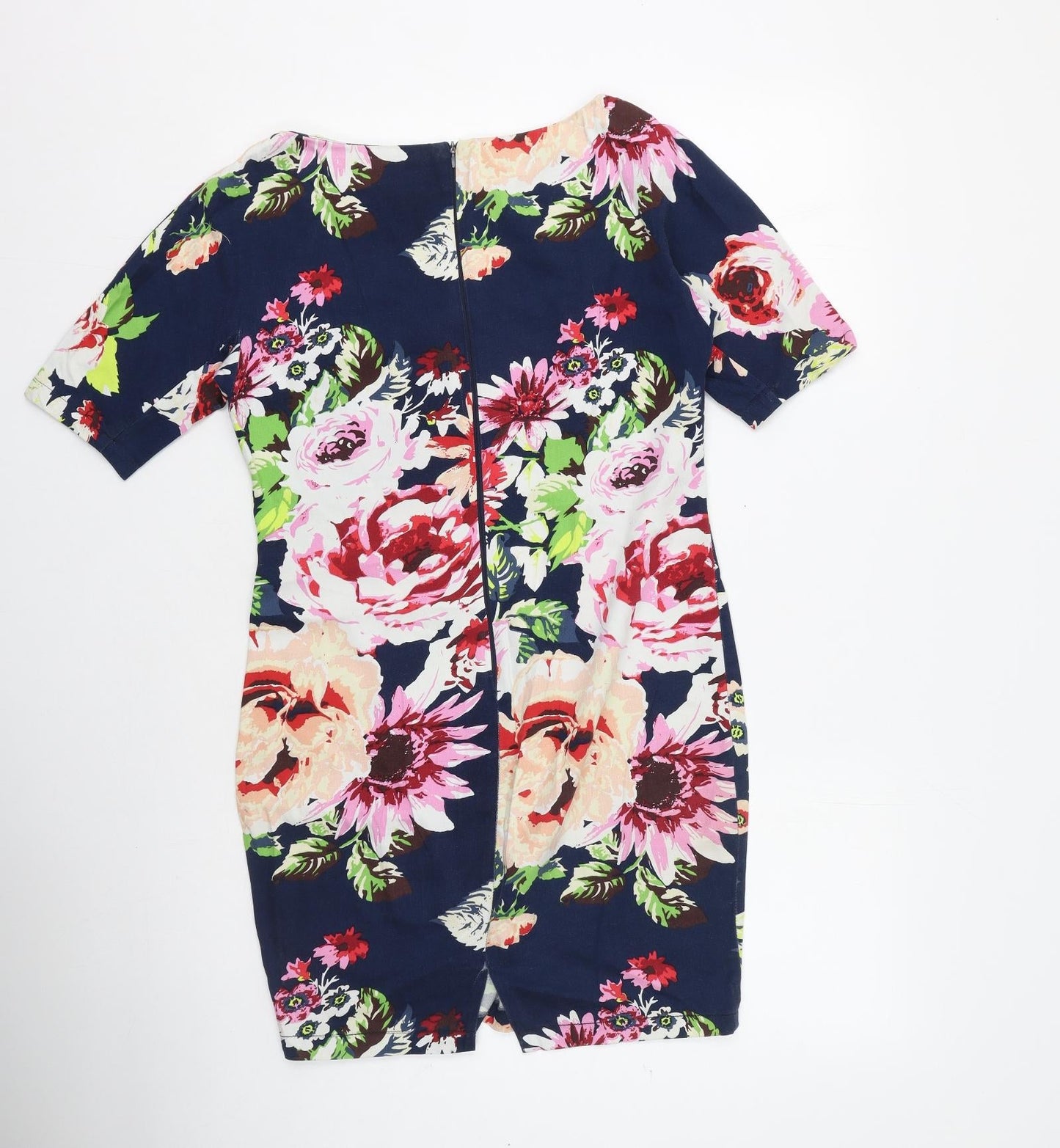 AX Paris Womens Multicoloured Floral Cotton Bodycon  Size 12  Round Neck