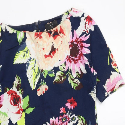 AX Paris Womens Multicoloured Floral Cotton Bodycon  Size 12  Round Neck