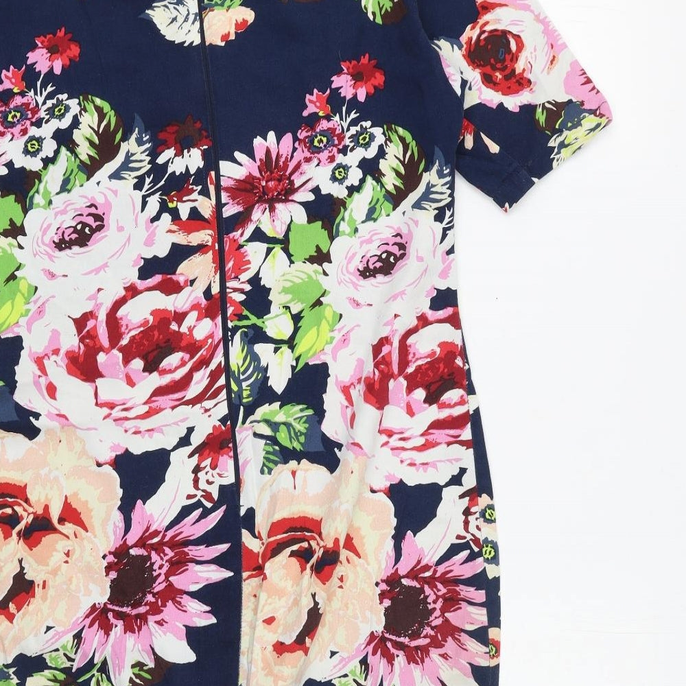AX Paris Womens Multicoloured Floral Cotton Bodycon  Size 12  Round Neck