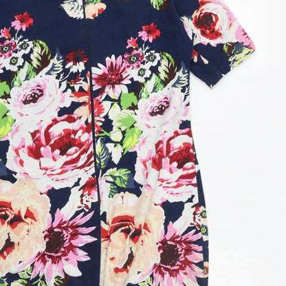 AX Paris Womens Multicoloured Floral Cotton Bodycon  Size 12  Round Neck