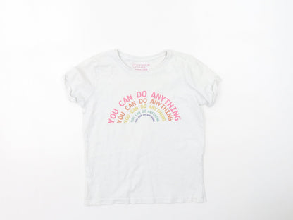 Front view of Primark girls’ multicoloured cotton basic casual, size 9-10, years round neck