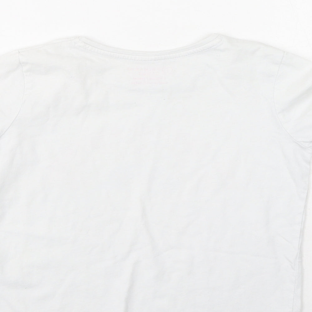 Brand and care label for Primark girls’ multicoloured cotton basic casual, size 9-10, years round neck