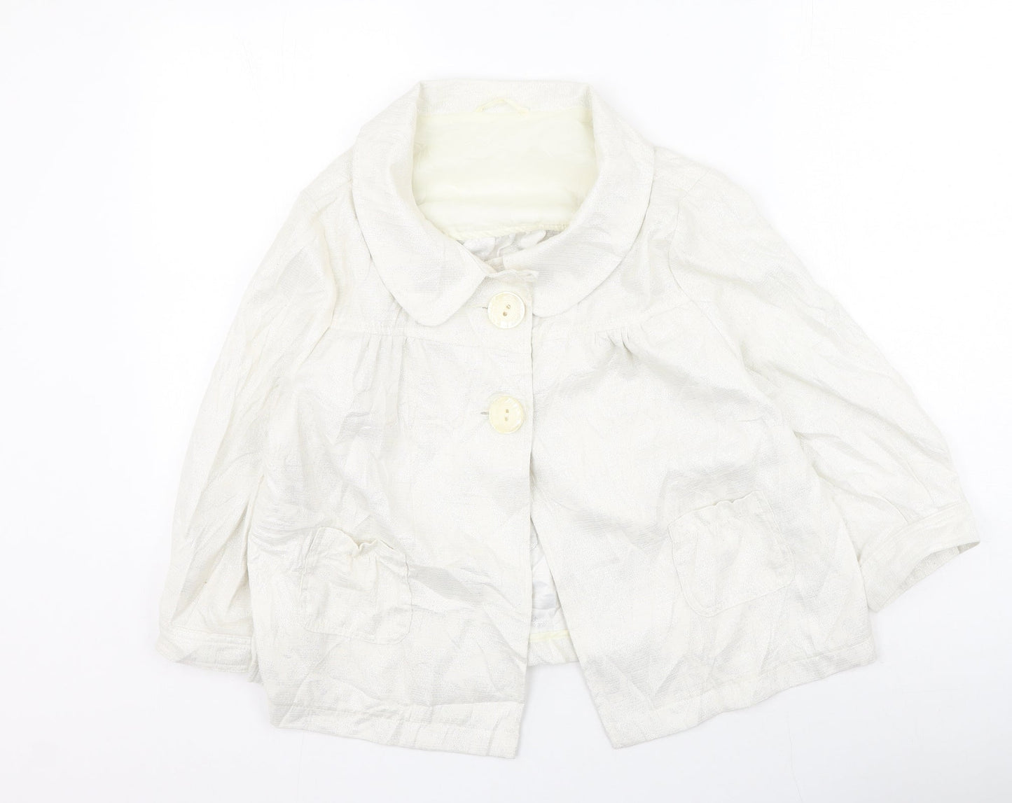 F&F Womens Ivory Round Neck  Polyester Cape Jumper Size 14