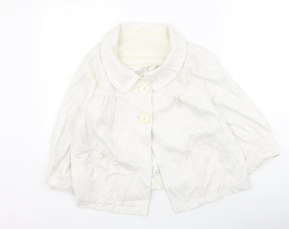 F&F Womens Ivory Round Neck  Polyester Cape Jumper Size 14