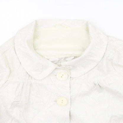 F&F Womens Ivory Round Neck  Polyester Cape Jumper Size 14