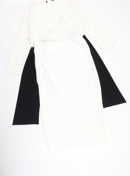 Boohoo Womens Multicoloured  Polyester Bodycon  Size 14  V-Neck