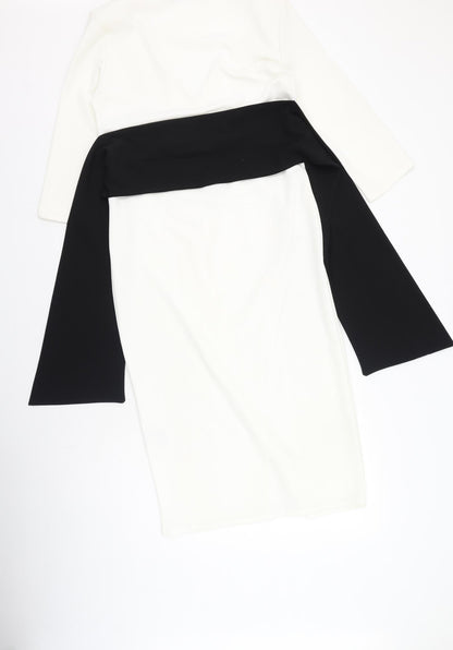 Boohoo Womens Multicoloured  Polyester Bodycon  Size 14  V-Neck