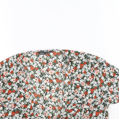 SheIn Womens Multicoloured Floral Polyester  Blouse Size S V-Neck