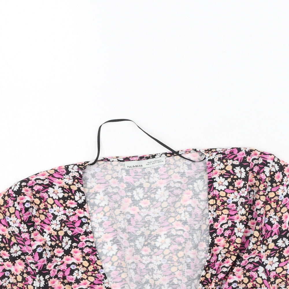 Womens UK Size S Pull&Bear Multicoloured Basic Blouse