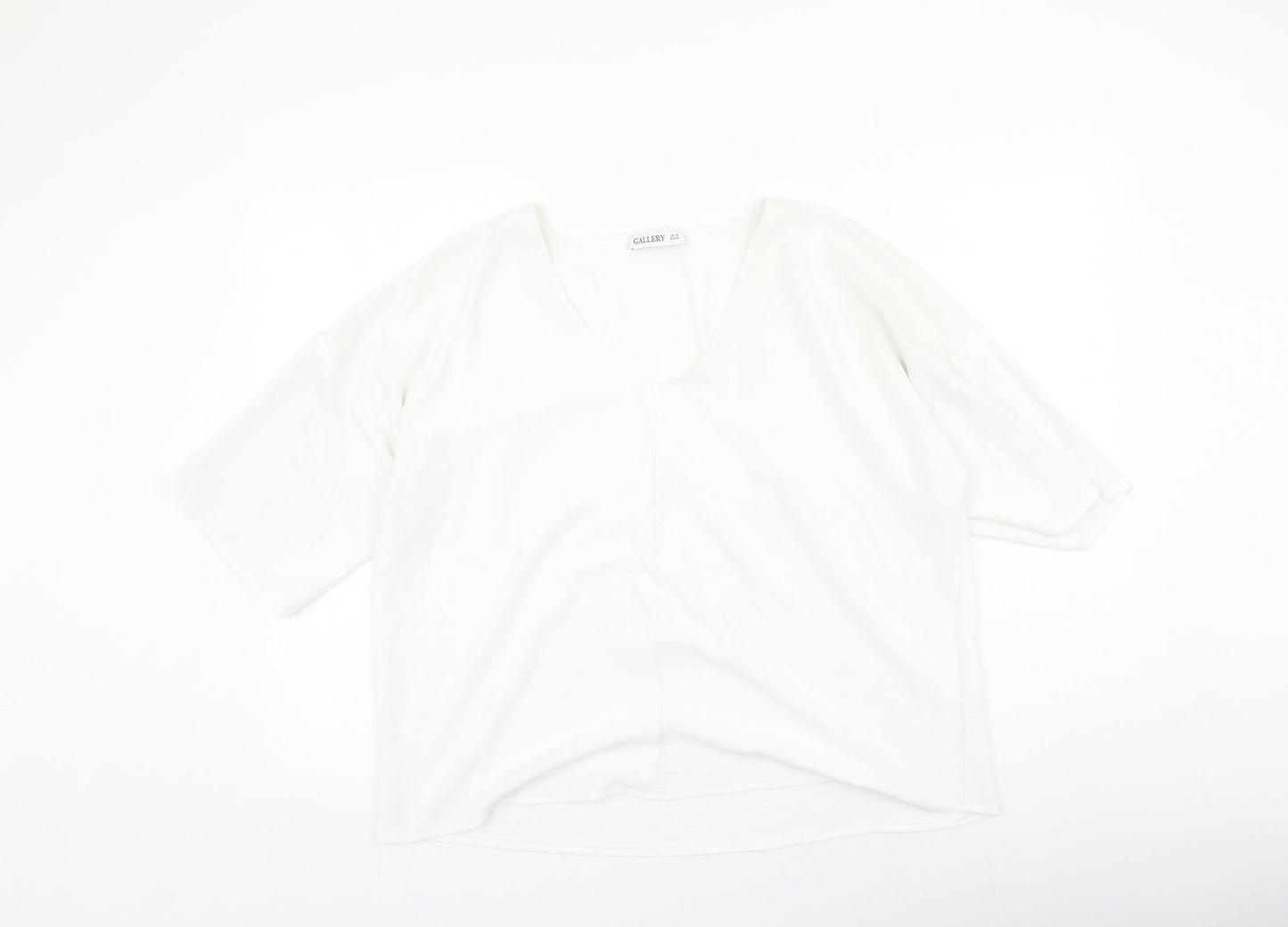 Womens UK Size 16 Gallery White Basic Blouse