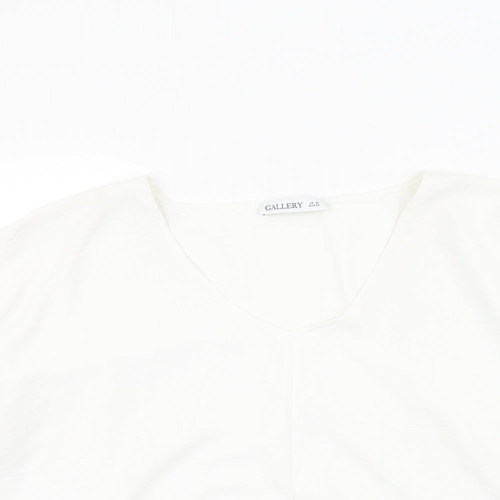 Womens UK Size 16 Gallery White Basic Blouse