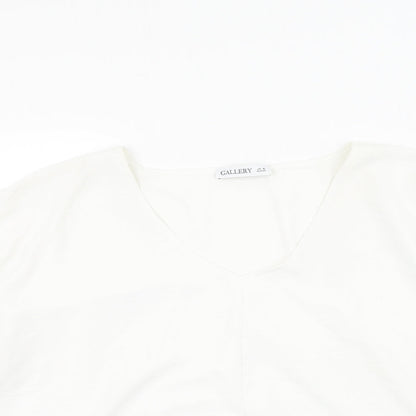 Womens UK Size 16 Gallery White Basic Blouse
