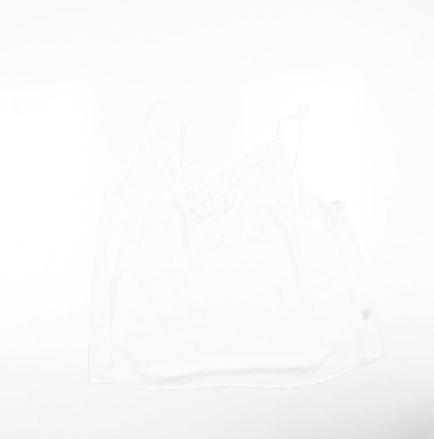 SheIn Womens White  Polyester Camisole Tank Size XL V-Neck