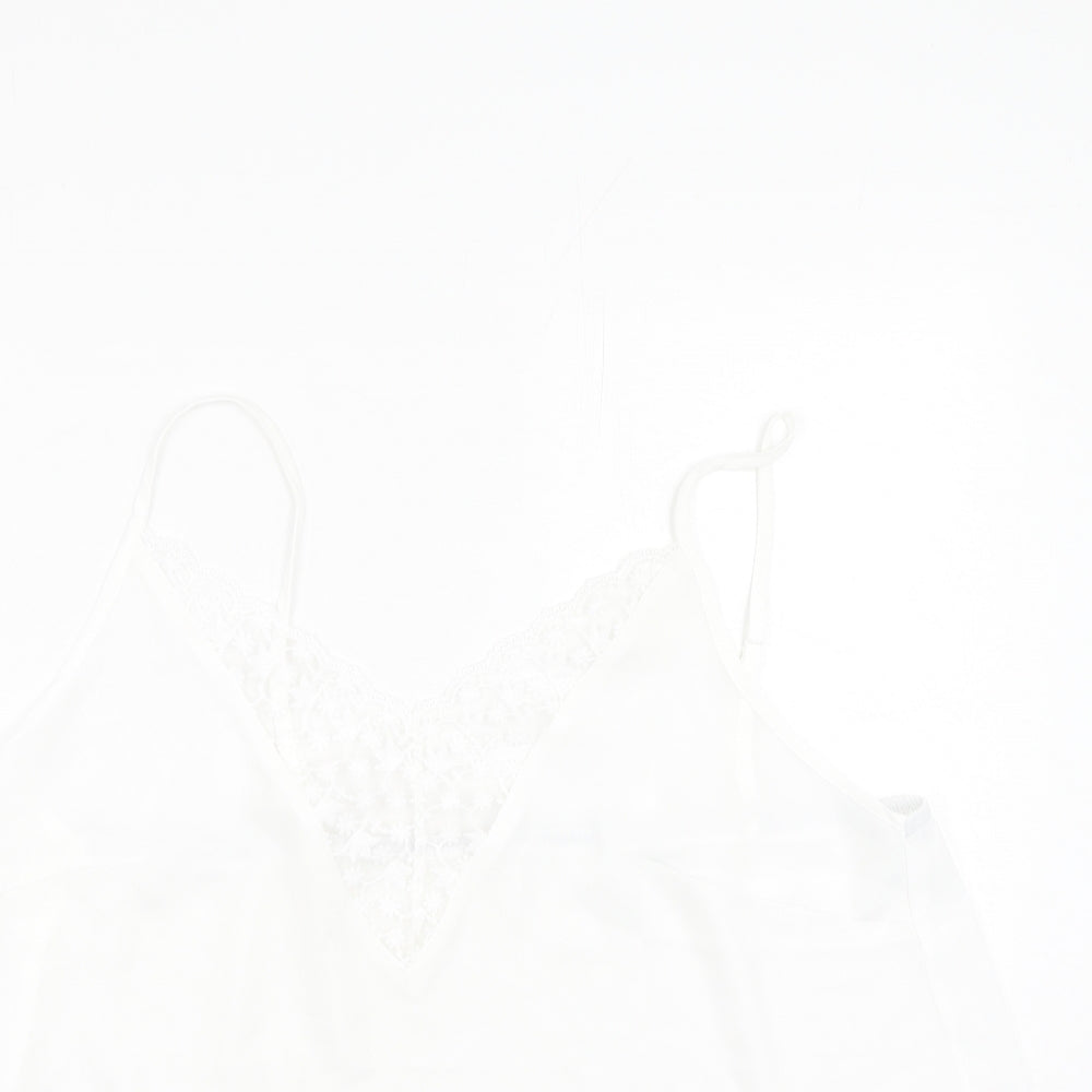 SheIn Womens White  Polyester Camisole Tank Size XL V-Neck