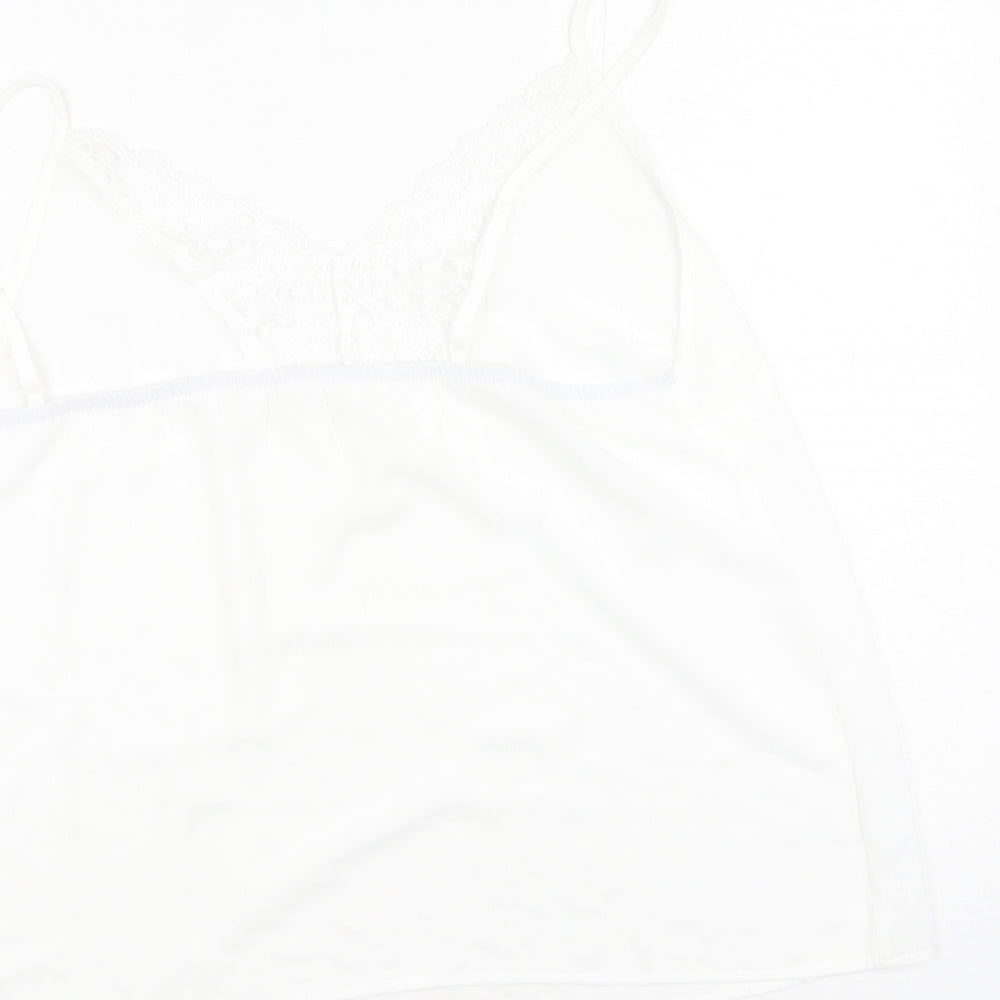 SheIn Womens White  Polyester Camisole Tank Size XL V-Neck