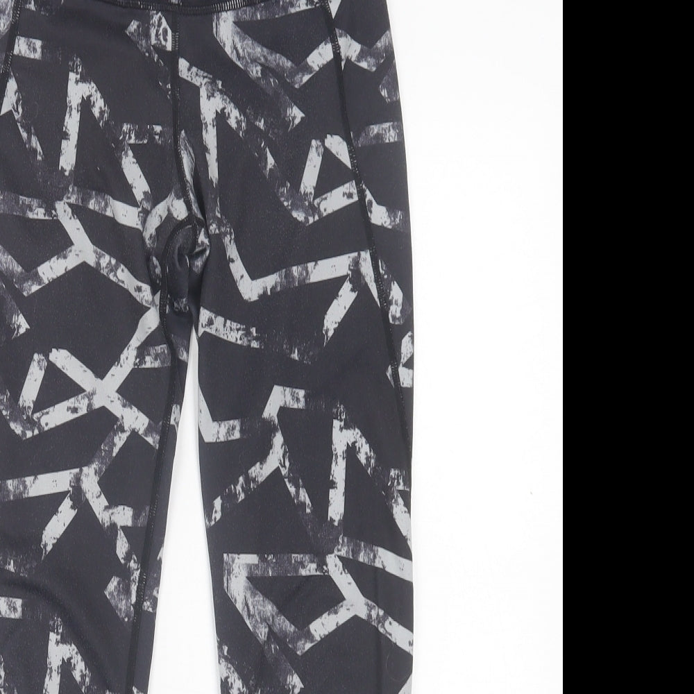 H&M Womens Grey Geometric Polyester Compression Leggings Size XS L24 in Regular Pullover