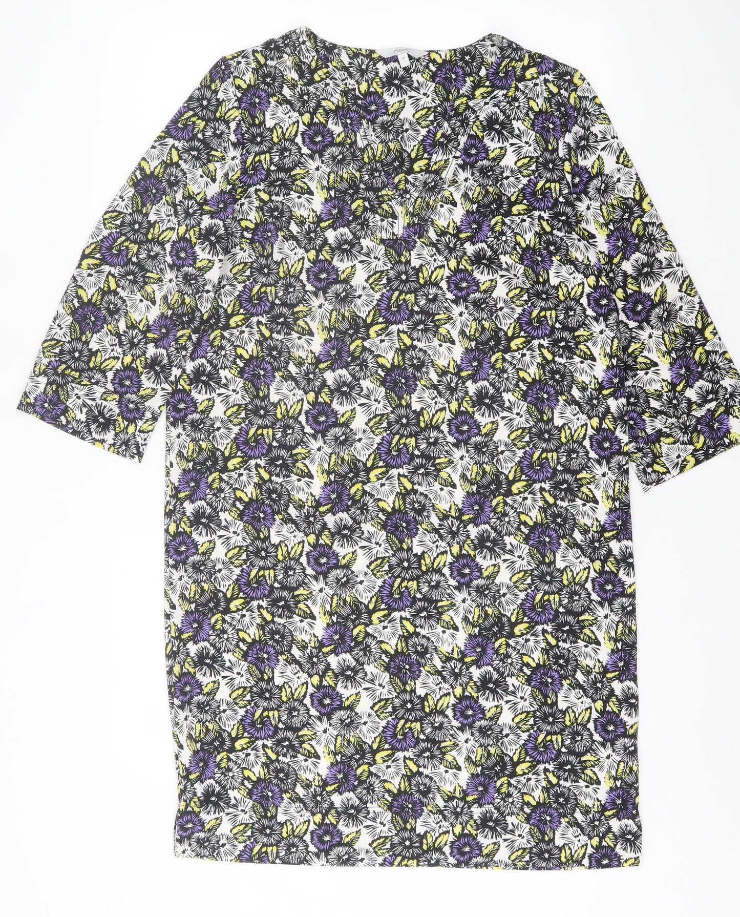 NEXT Womens Multicoloured Floral Polyester A-Line  Size 10  V-Neck Pullover