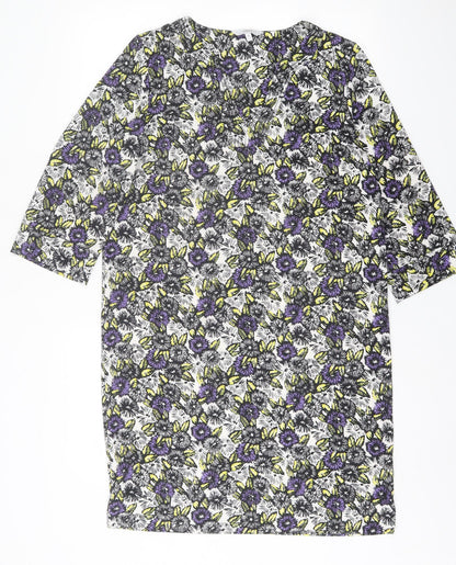 NEXT Womens Multicoloured Floral Polyester A-Line  Size 10  V-Neck Pullover