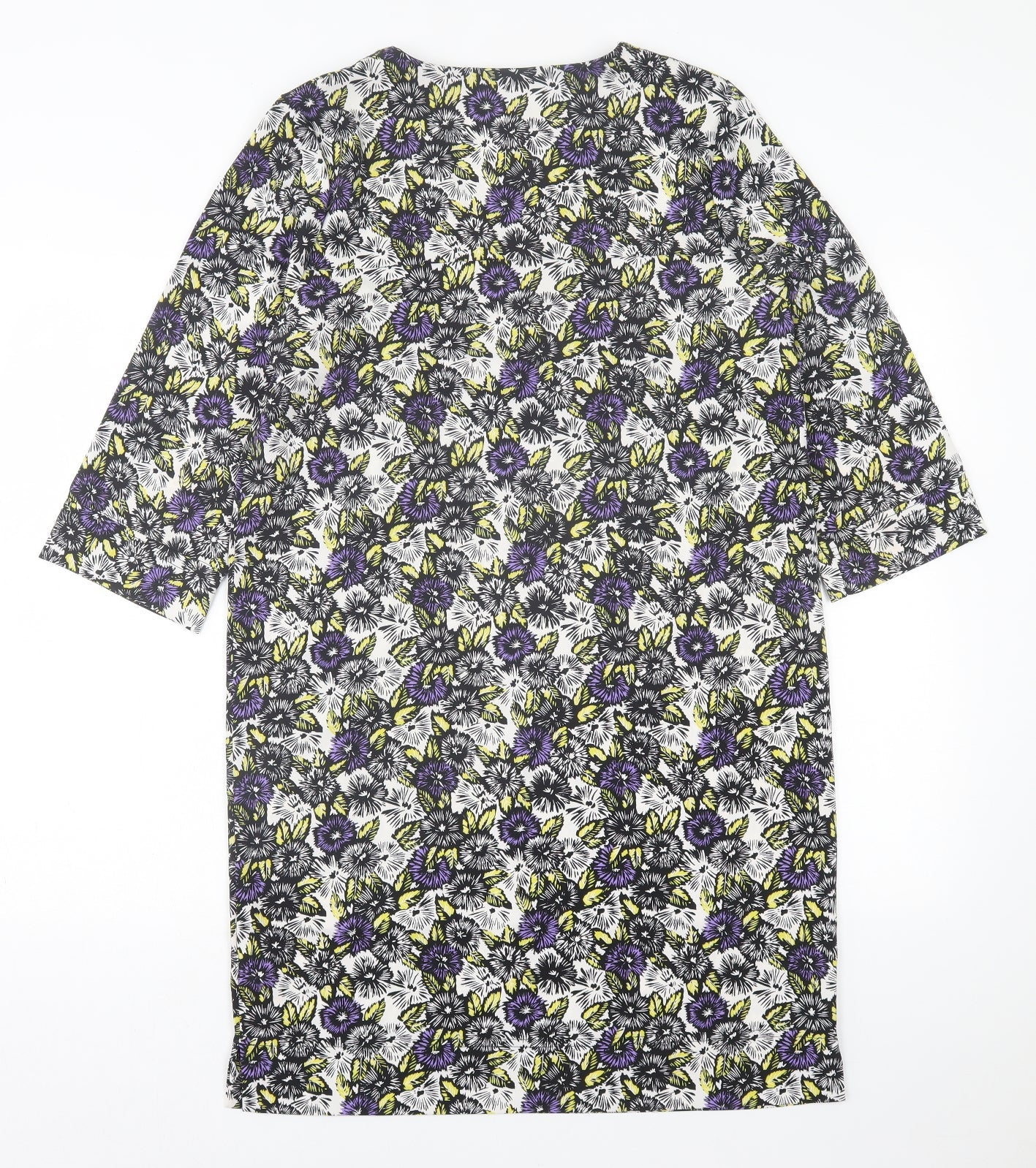 NEXT Womens Multicoloured Floral Polyester A-Line  Size 10  V-Neck Pullover