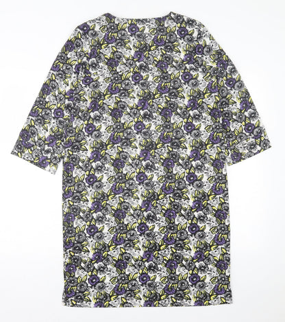 NEXT Womens Multicoloured Floral Polyester A-Line  Size 10  V-Neck Pullover