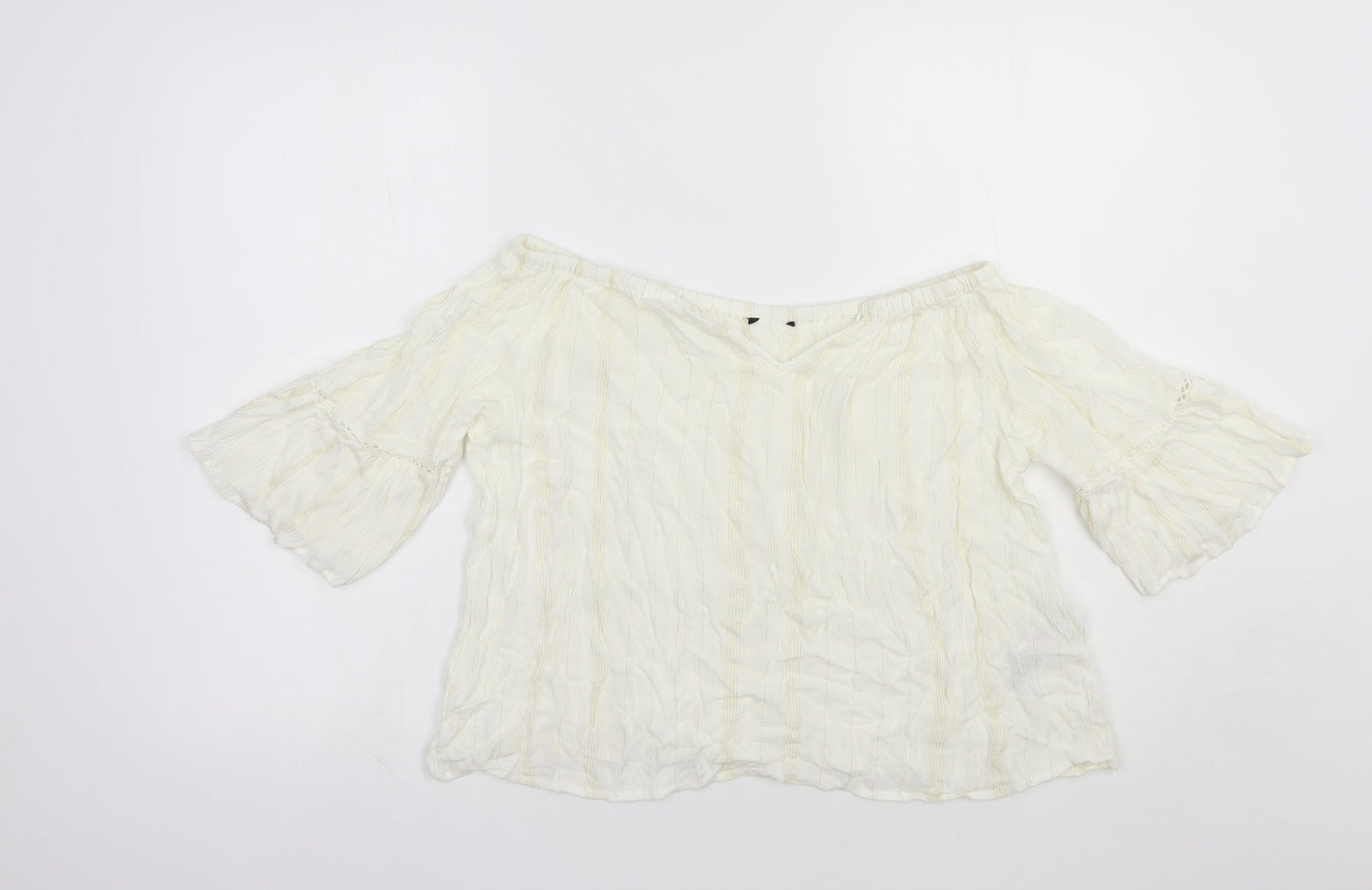 Womens UK Size 10 New Look White Basic Blouse