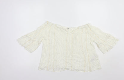 Womens UK Size 10 New Look White Basic Blouse