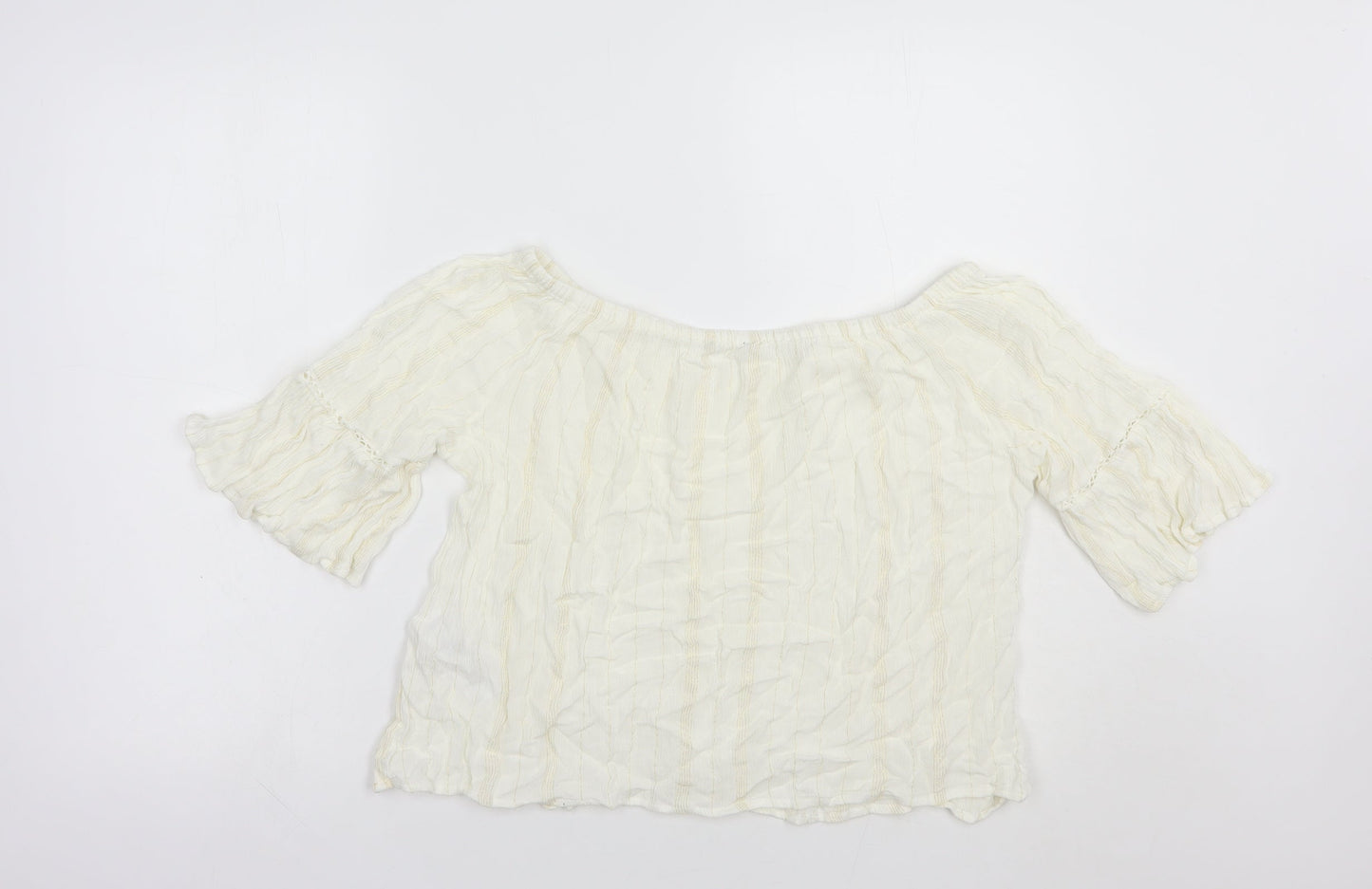 Womens UK Size 10 New Look White Basic Blouse