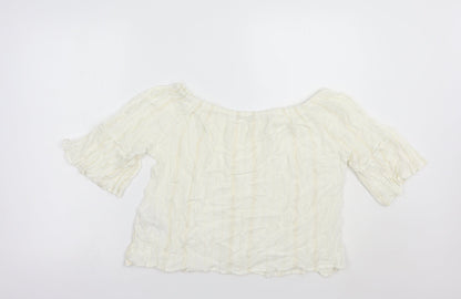 Womens UK Size 10 New Look White Basic Blouse