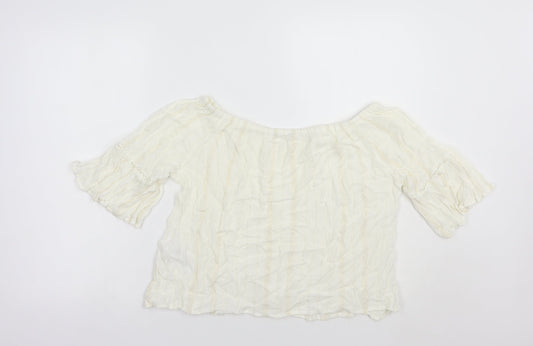 Womens UK Size 10 New Look White Basic Blouse
