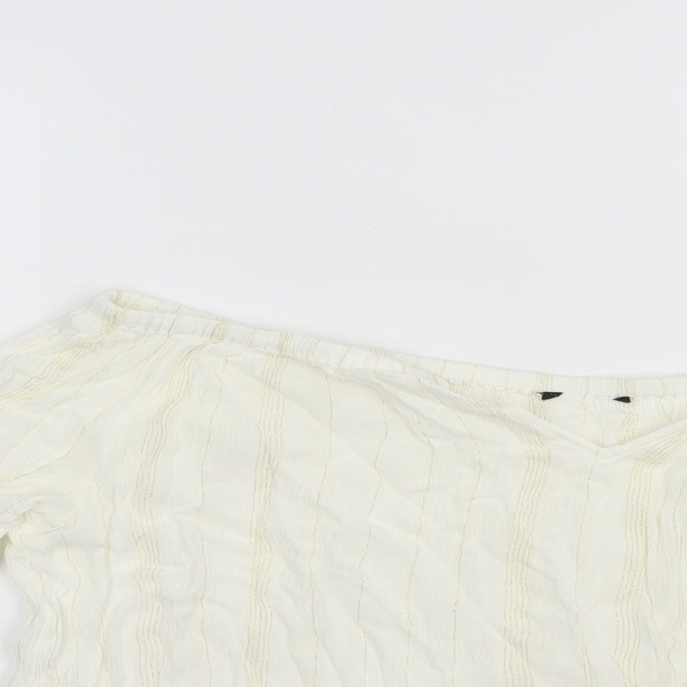 Womens UK Size 10 New Look White Basic Blouse