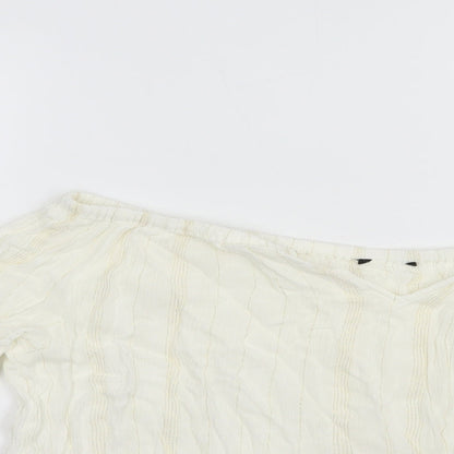 Womens UK Size 10 New Look White Basic Blouse