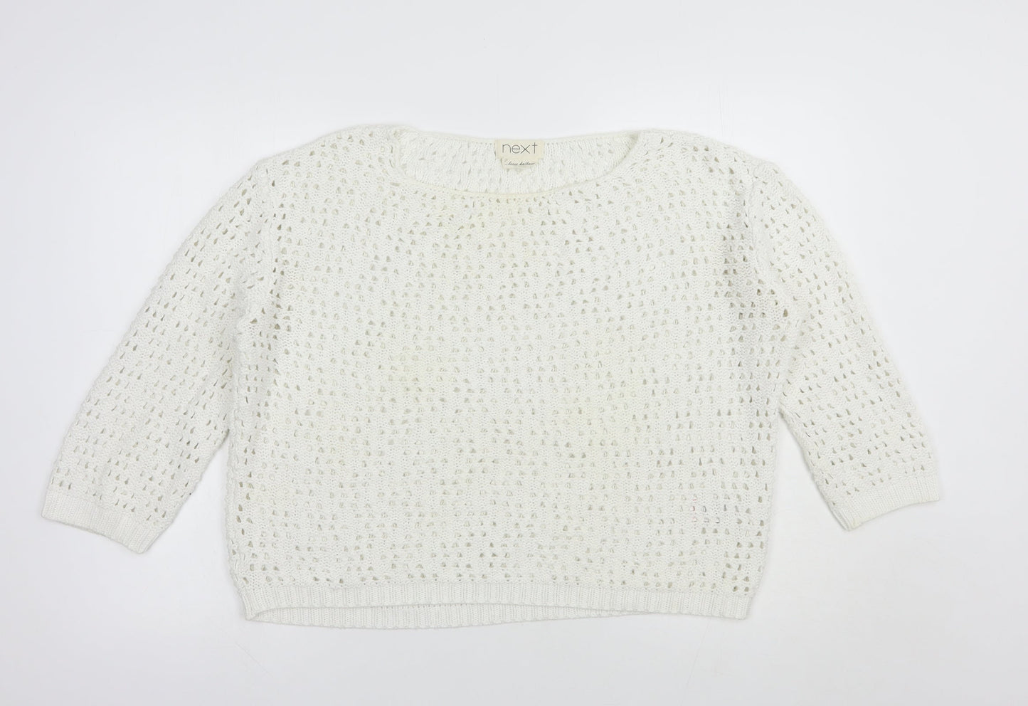 Womens UK Size 12 NEXT White Pullover Jumper