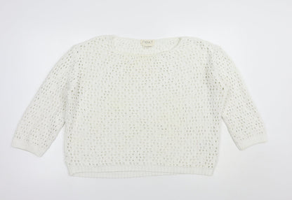 Womens UK Size 12 NEXT White Pullover Jumper