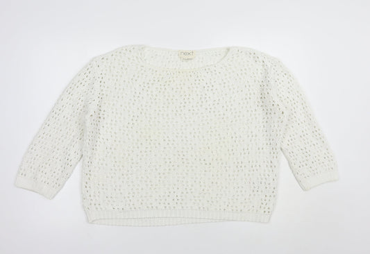 Womens UK Size 12 NEXT White Pullover Jumper