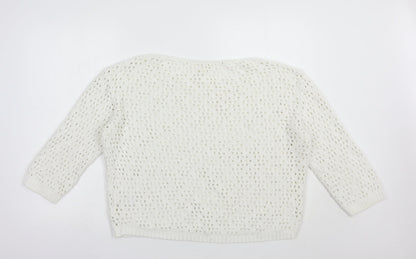 Womens UK Size 12 NEXT White Pullover Jumper