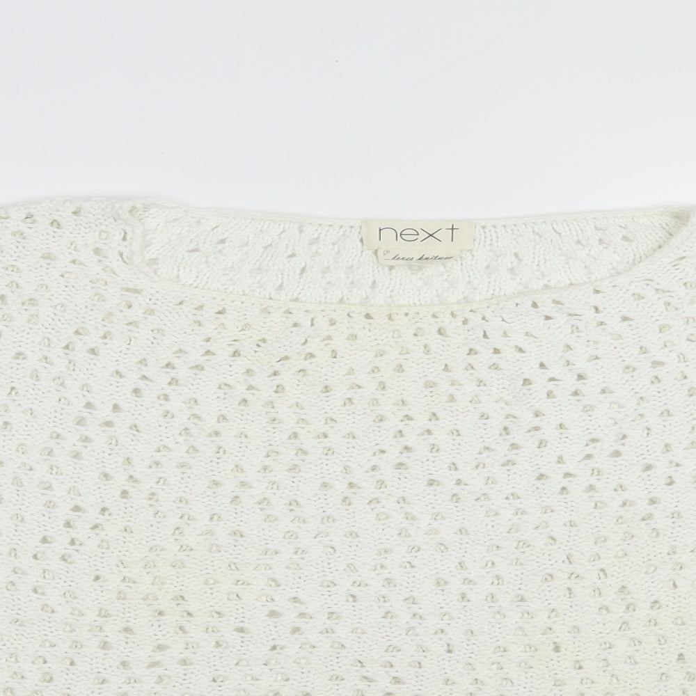 Womens UK Size 12 NEXT White Pullover Jumper